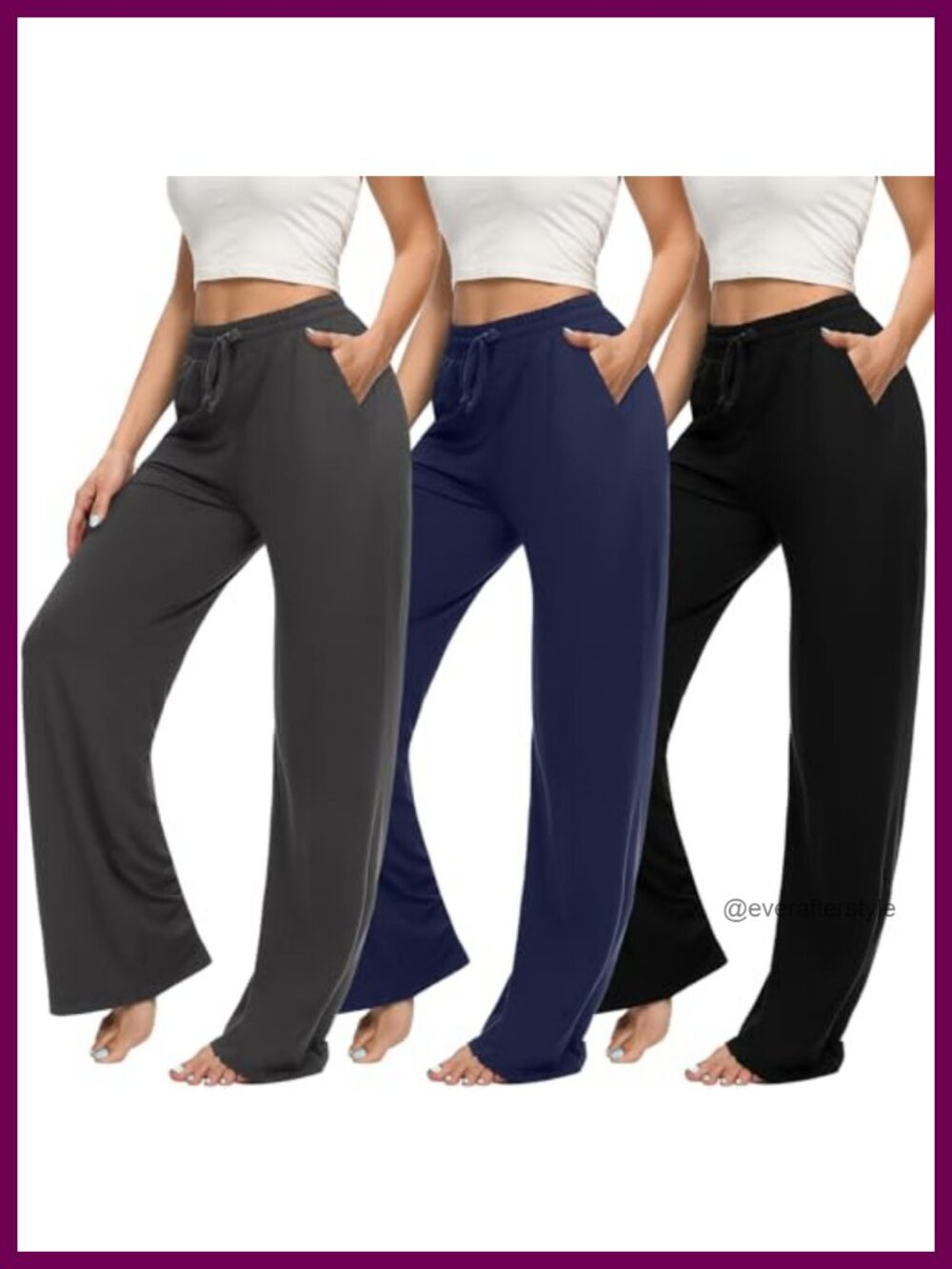 Buttery Soft Yoga Pants with Pockets High Waisted Drawstring Joggers